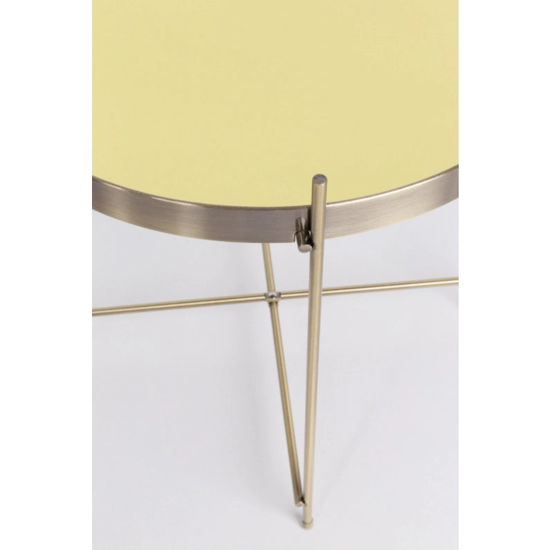 Rounded Side Table in Gold